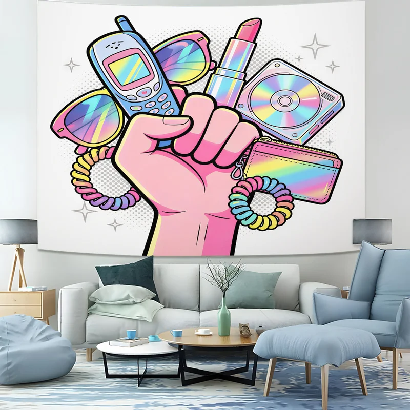 Unique GirlGrip Print Wall Tapestry Hand Holding Essentials Wall Hanging Fashion Tapestries For Bedroom Living Room Wall Decor