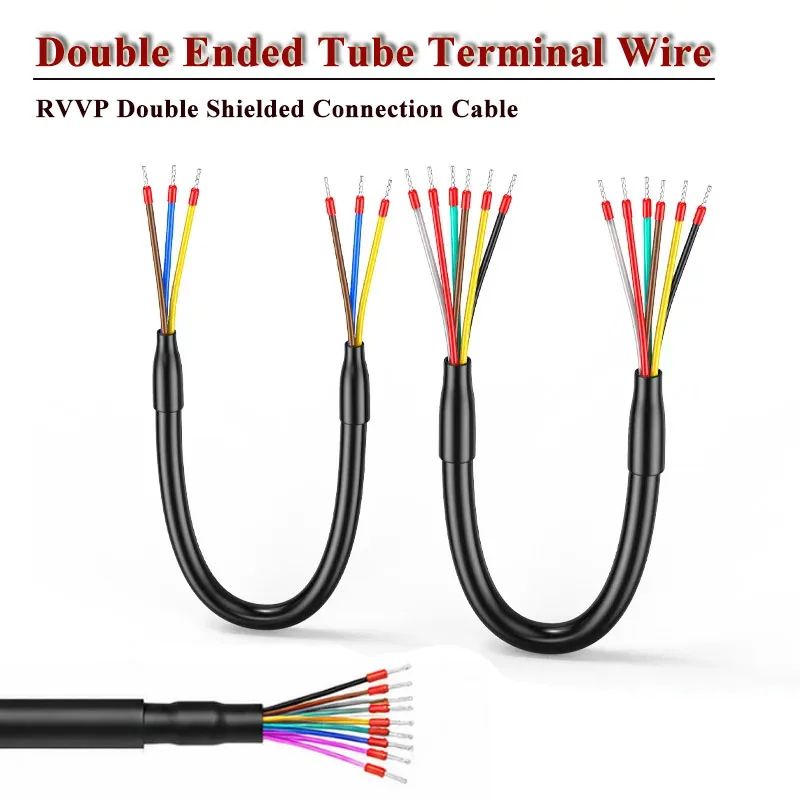 Double Tube Terminal Shielded Wire PVVR PLC Communication Connection Line 3 4 6 8 9 12 15 25 37 Pin with Terminal Data Cord