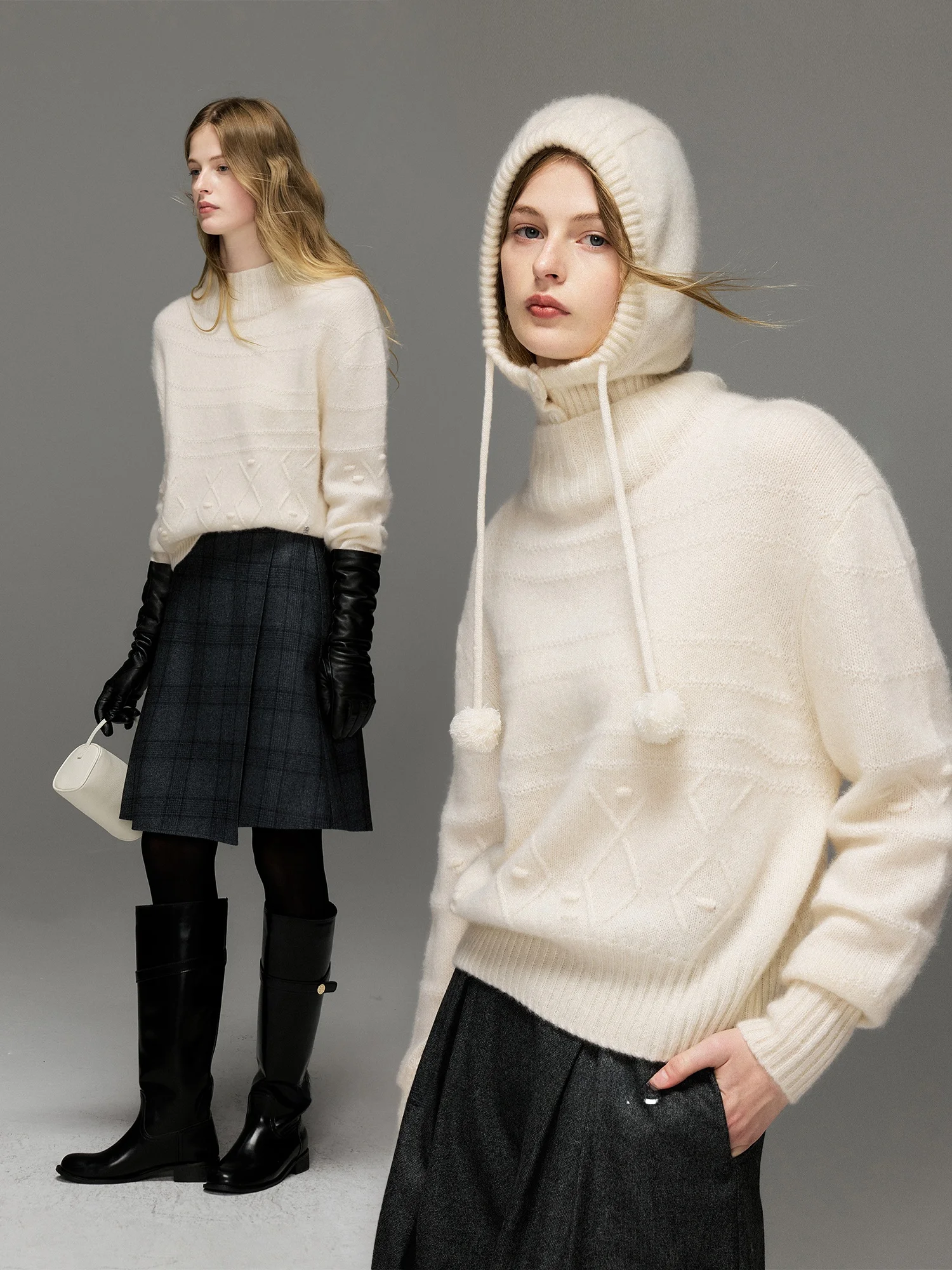 

Вязаная шапка Camere с кисточкой и узором снежинки Long Sve, женская модная зимняя лыжная шапка