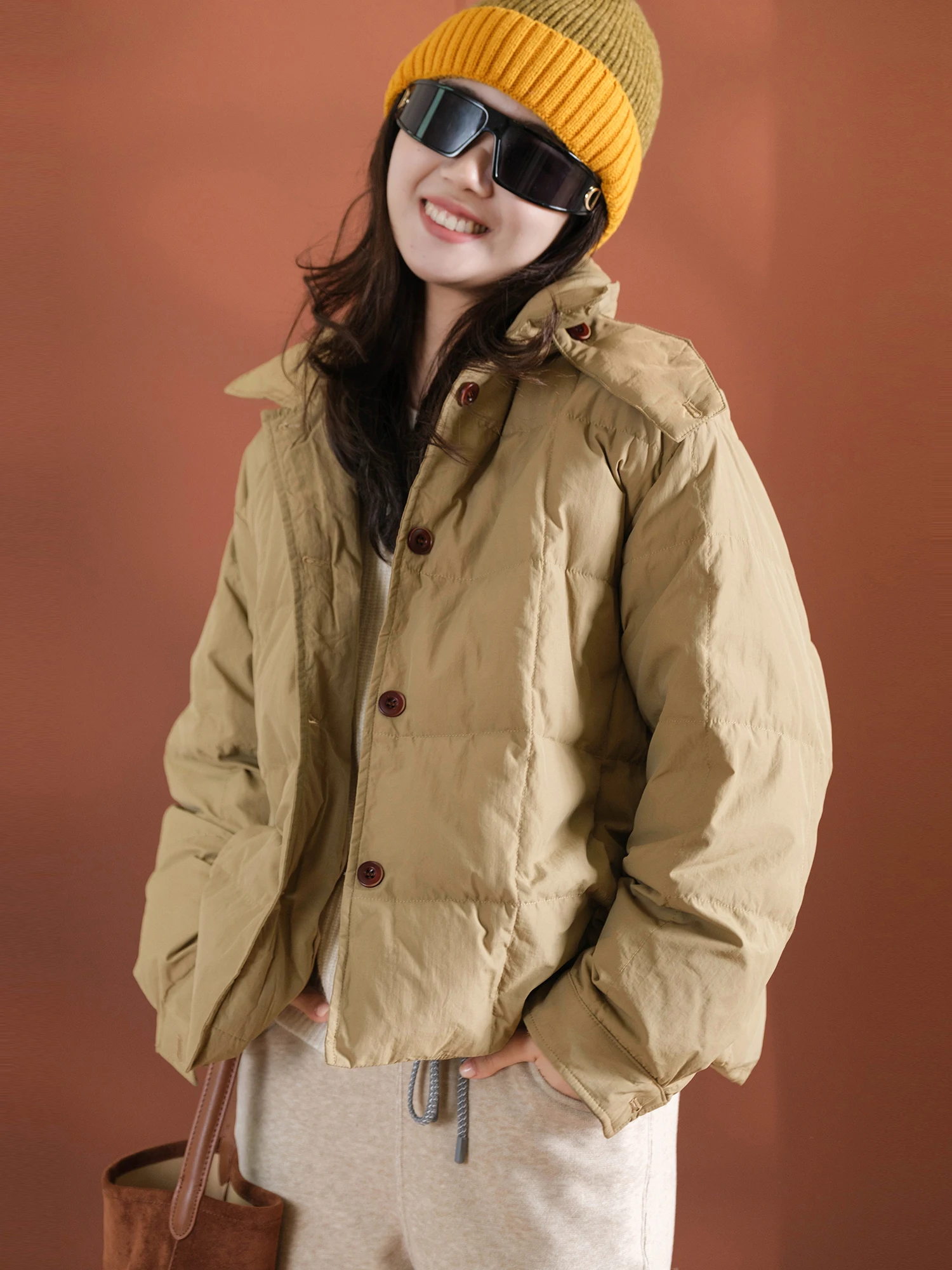 

Soft Mist Cotton Feels New National Stand 90 Du down ort Collar Flip Ne down Jaet by Xiao Er Production