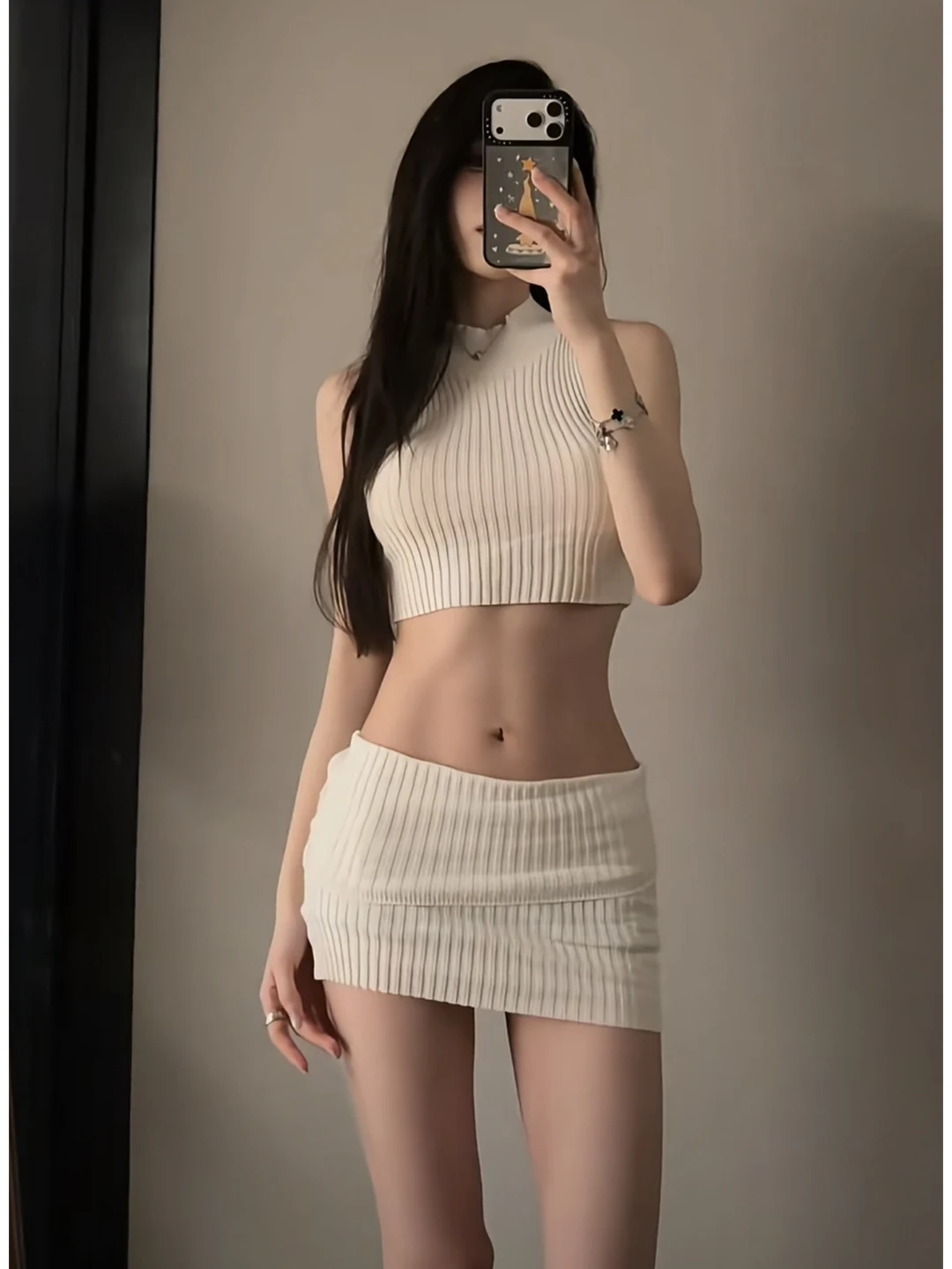 

Горячая девушка, вязаная облегающая юбка с низкой талией, круглый комплект Ne Casual Sle Winter Faion для девочек-подростков