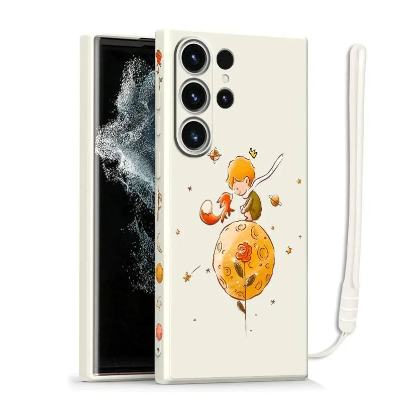 The Little Prince Phone Case for Samsung Galaxy S24 S23 Ultra S22 S21 S20 FE S23 Ultra 5G Square Liquid Cover Shockproof