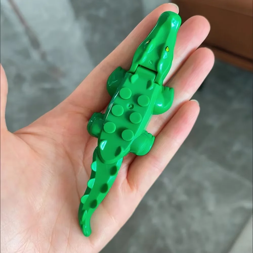 12 قطعة من مكعبات بناء نماذج حيوانات التمساح MOC - ألعاب تعليمية من الطوب للأطفال الصغار #3