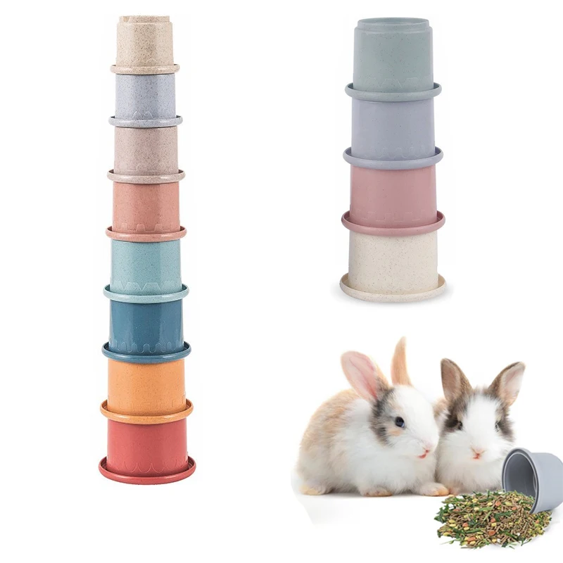 Pet Rabbit Playing Toys Bunny Teeth Grinding Toys, Small Animal Wooden Chew Toy for Guinea Pigs Chinchillas and Hamsters