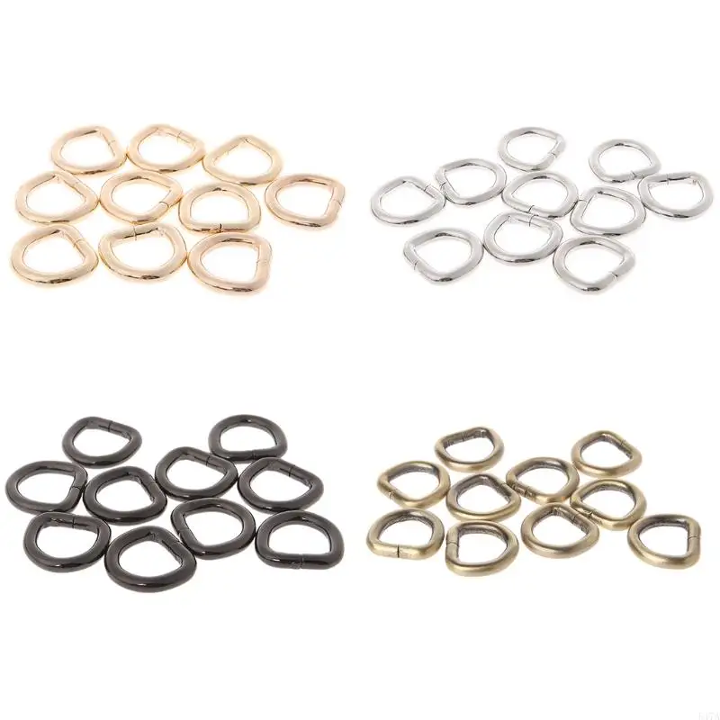 10pcs 15mm Metal Handbag Leather Bag Purse Strap Belt Web D Ring Buckle Clasp 547A