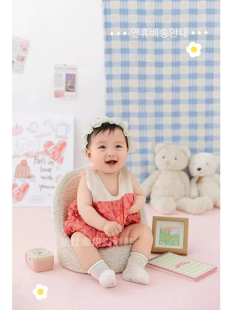 Hundred Day Baby Photography Costume Props Pink Theme Studio Photography Props Girl Photography Photos bebê  아기 코스프레