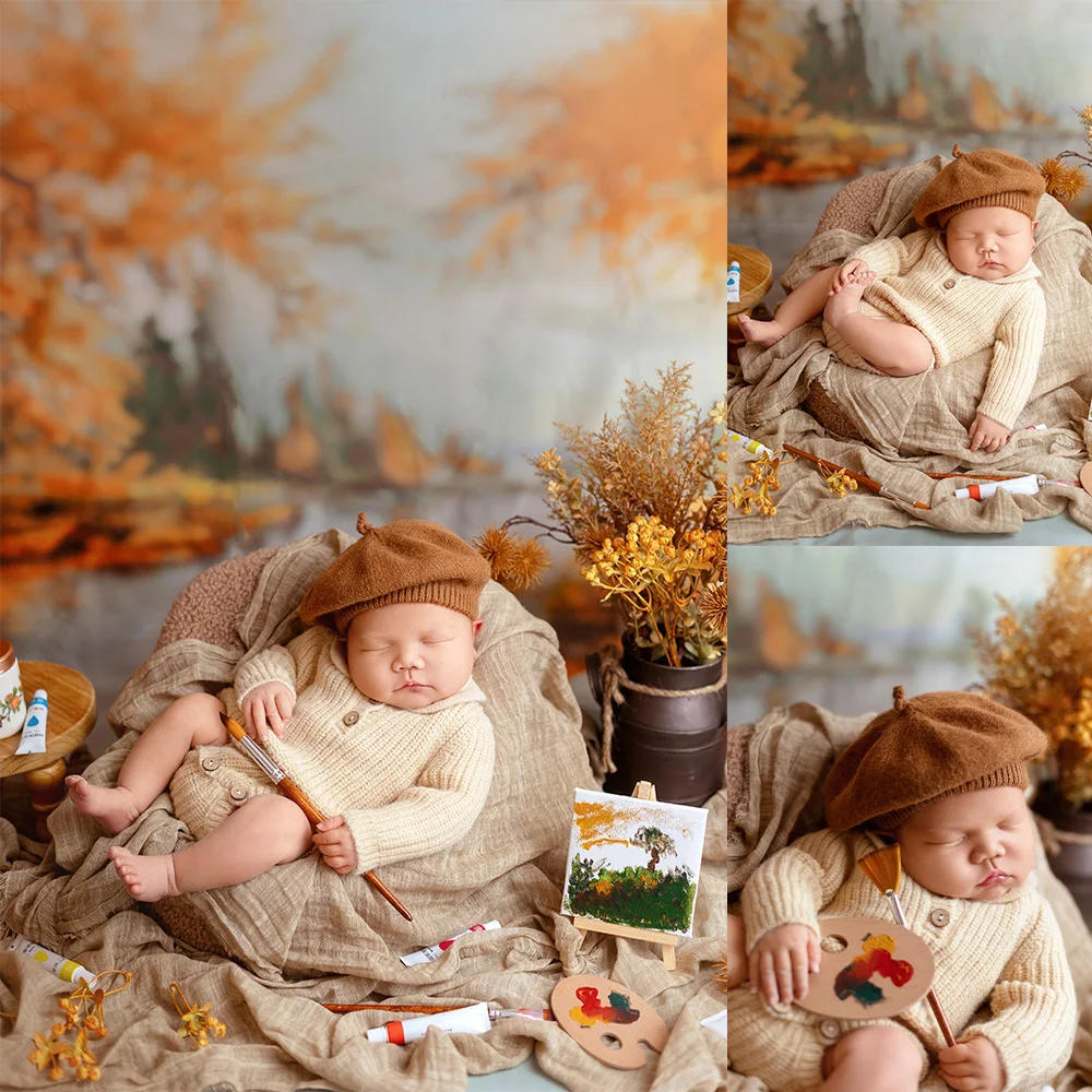 

Knitted Baby Jumpsuit Warm Painter Hat Beret Small Painter Shooting Set Painting Props Studio Oil Painting Theme Art Photo Props