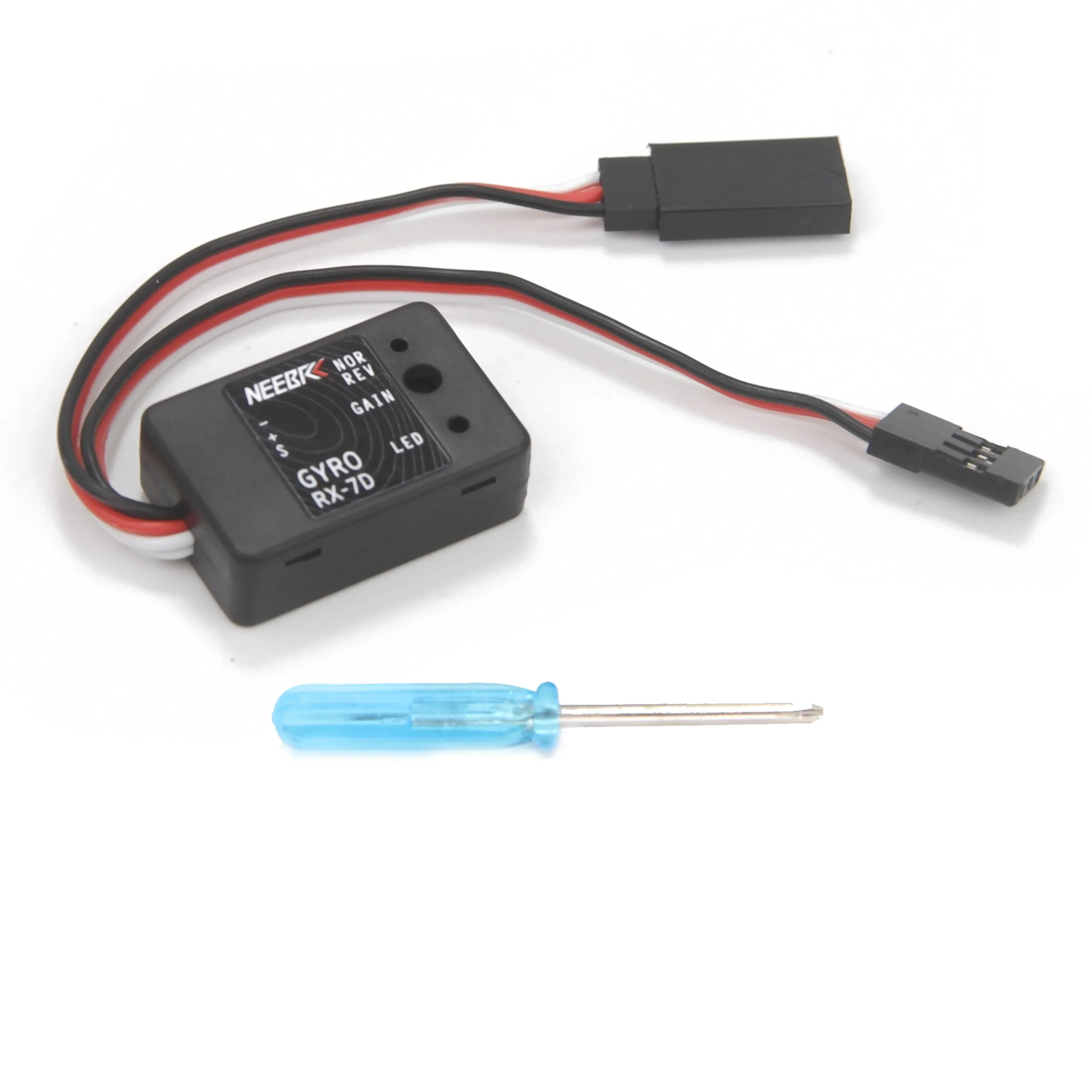 NEEBRC RX-7D Mini Gyro DC 4.8-7.4V Gyroscope for RC Car Drift Racing Vehicle Boat Digital/Analog Universal Receiver Transmitter