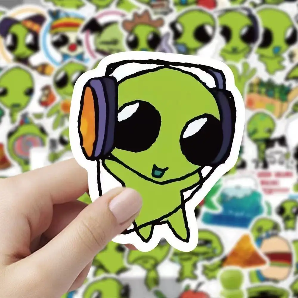 114 Pegatinas Divertidas de Alien Verde para Decoración de Oficina/Etiquetas de Oficina/Sellos de Sobres/Artículos de Fiesta, Pegatinas Universales de Papelería