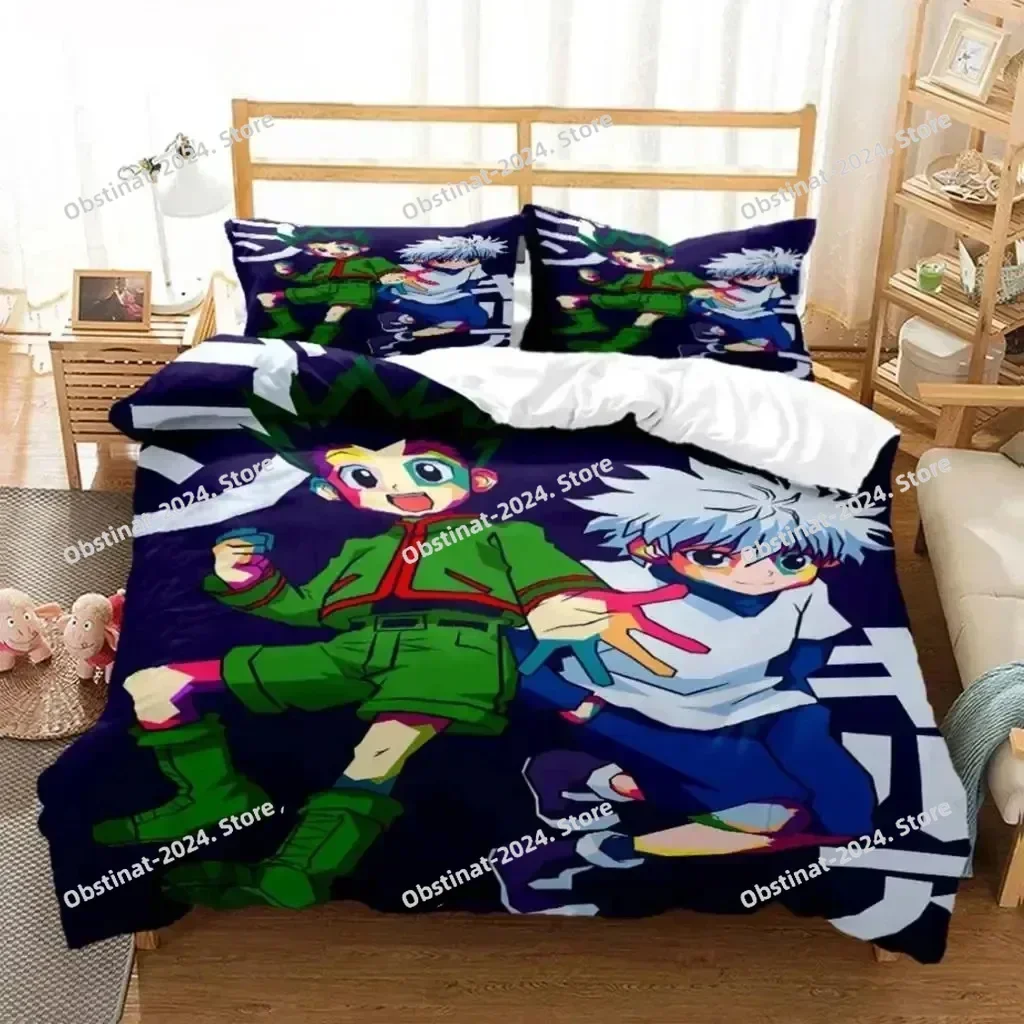 3D Anime HUNTER HUNTER Bedding Set Duvet Cover Full Queen King Size Pillowcase Bed Print Bed Set Aldult Kid Bedroom Single Twin