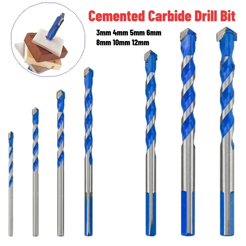 

3-12mm Glass Metal Drill Bit Tile Concrete Brick Wood Punching Bit Cemented Carbide Masonry Drill Bit For Metal Tile Drill Bits