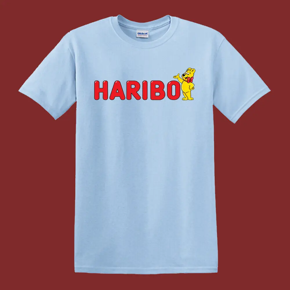 HARIBO-Camiseta de oso de goma para hombre, color azul claro, talla S 5XL