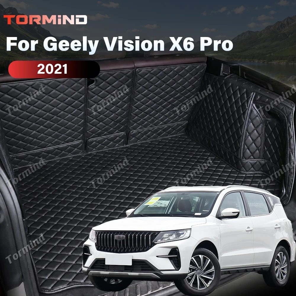 Tormind For Geely Vision X6 Pro 2021 Car Trunk Mats Carpet Cargo Liner Car Backrest Pad Interior Accessories Protector