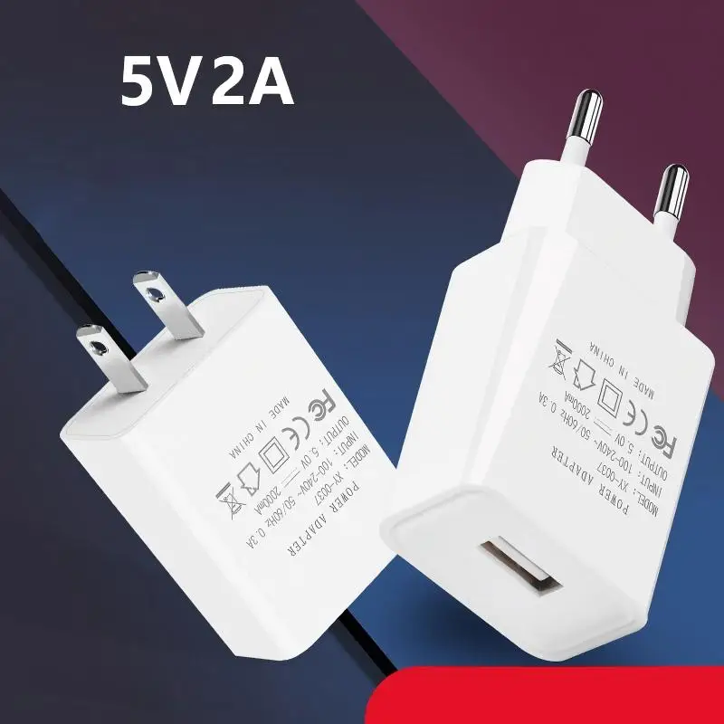 1Pc 5V2A USB Charging Adapter for Use with Various Smartphone Models, Various Audio Devices, and Small Appliances. USB Charger with Eu/Us Power Adapter. a Must-Have Charger for Home and Office. Wide Voltage Design, Suitable for Charging Worldwide. Compatible with 100~240V Grid Voltage Standards, Meeting the Power Needs of Different Countries. Make Your Home Travel More Assured