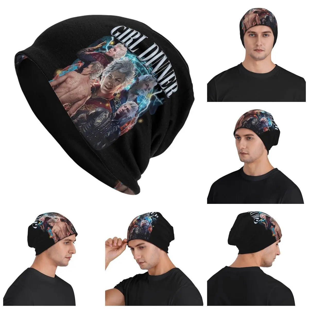 

Astarion Girl Dinner Warm Knitted Cap Fashion Bonnet Hat Autumn Winter Outdoor Beanies Hats for Men Women Adult