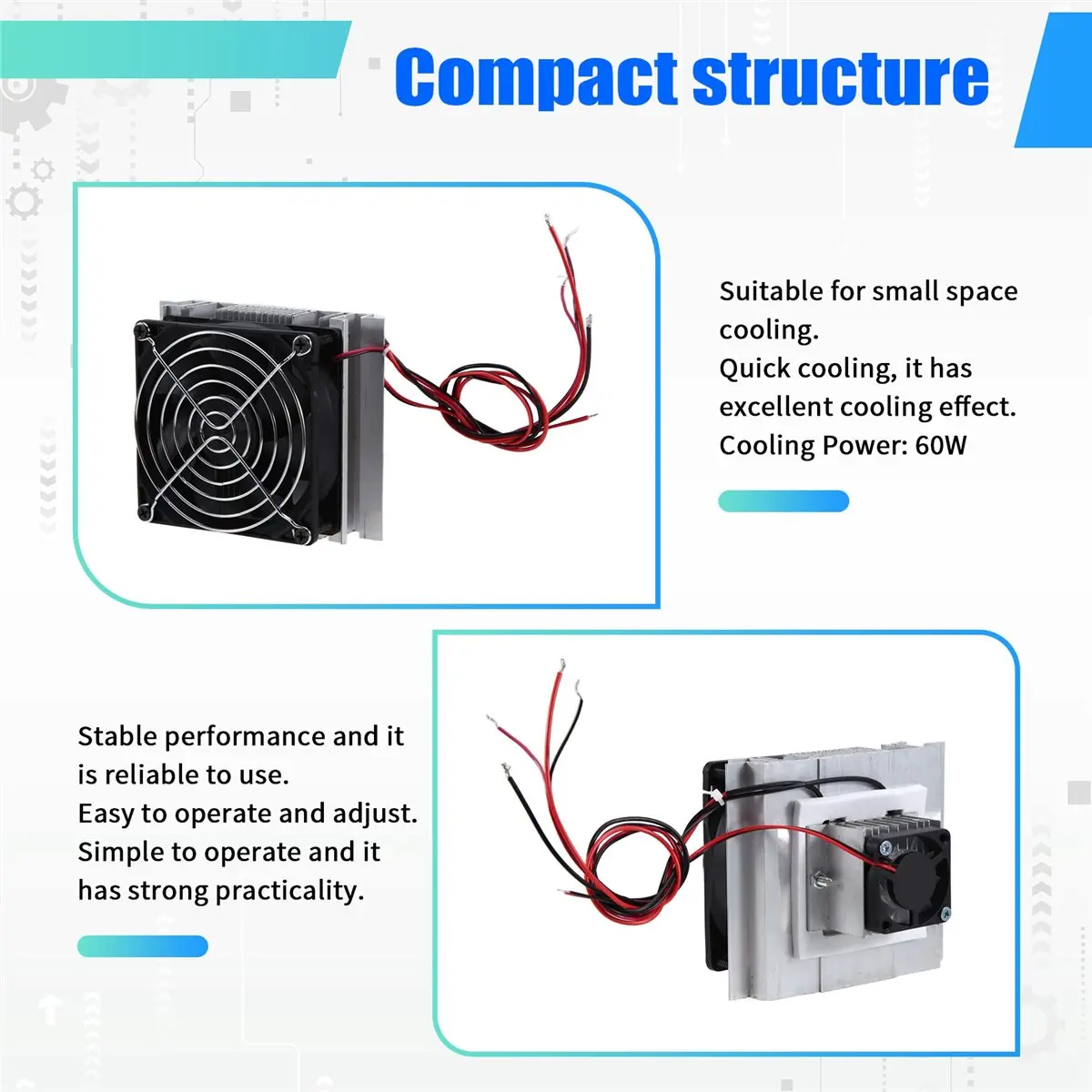 Thermoelectric Peltier Plate Module Cooling System Radiator for Small Space Cooling