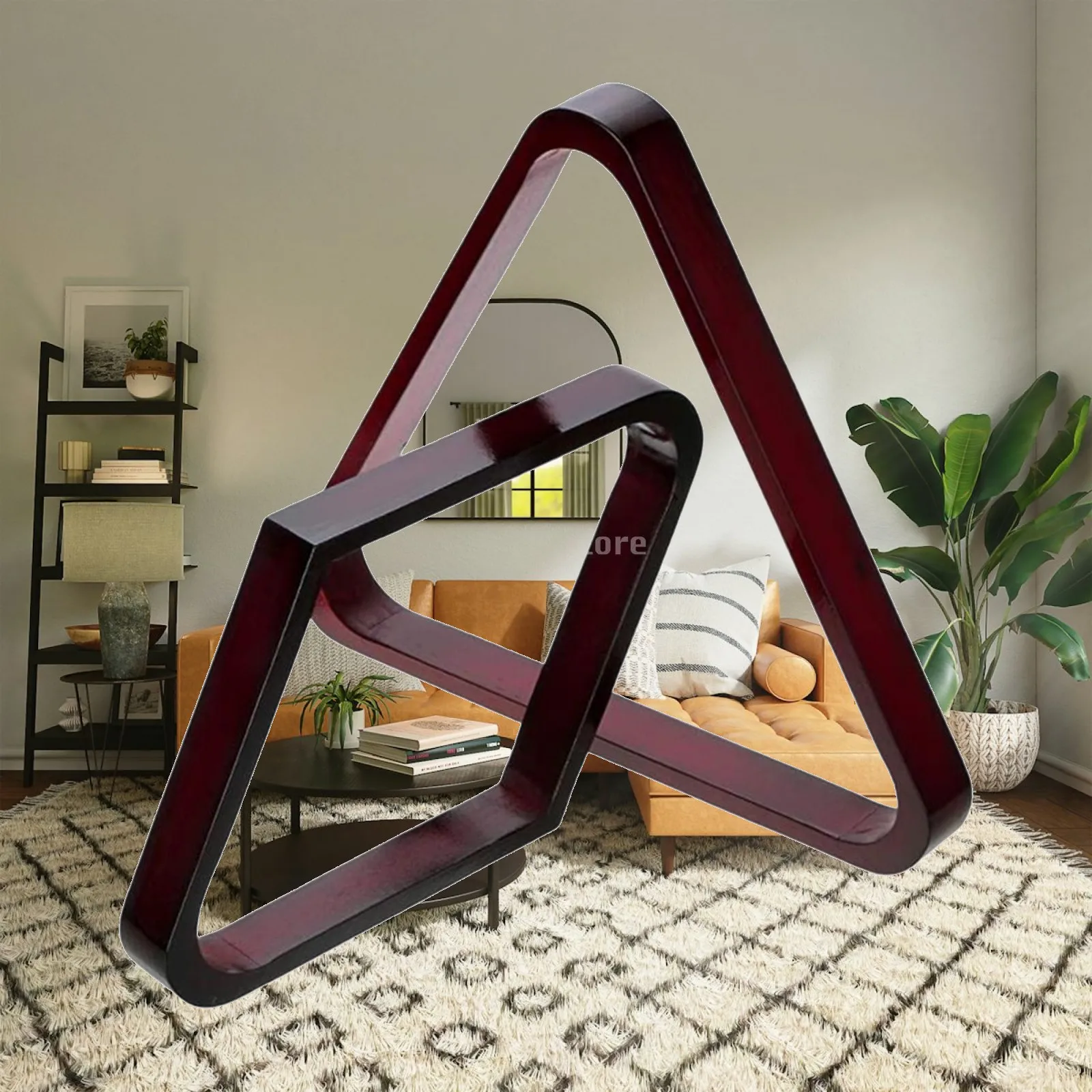 

2x Vintage Style Billiard Ball Rack Set ball Triangle Rack Accessory nine ball Solid Ball Racks for Standard Balls Game