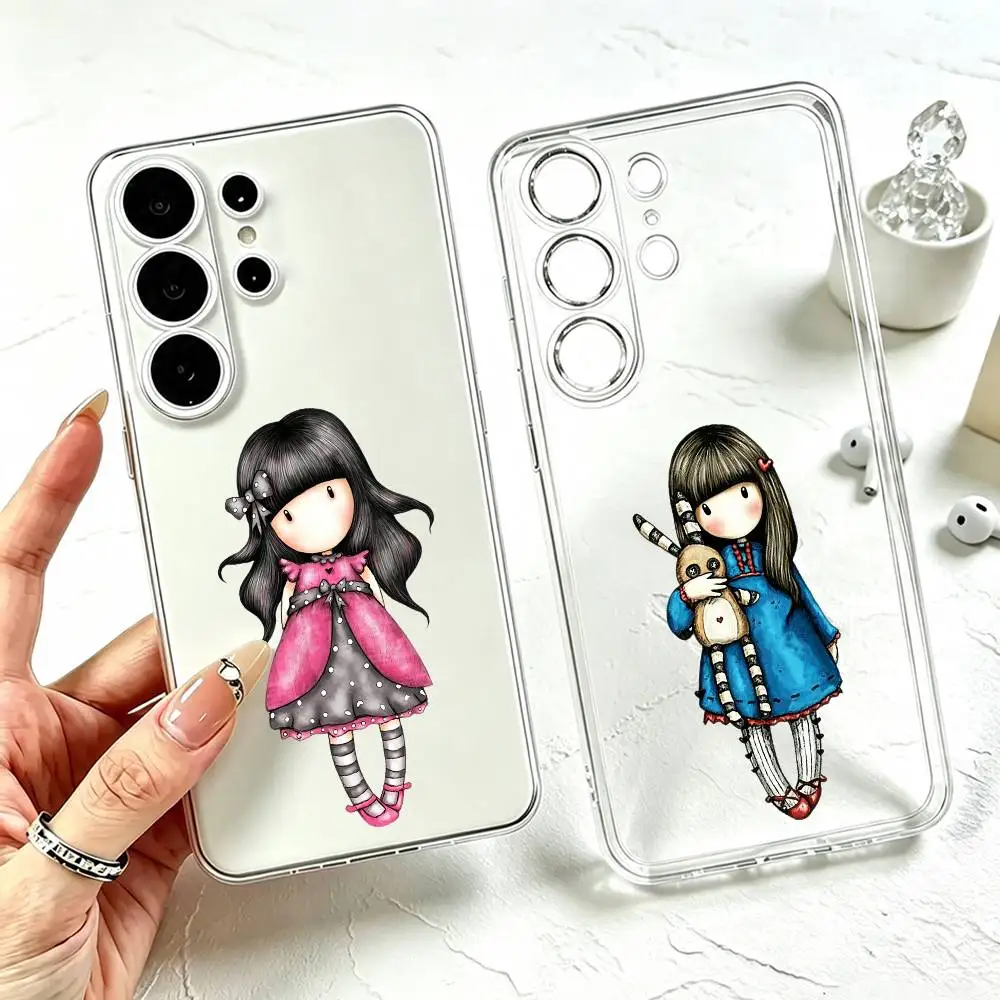 Cute S-Santoro G-Gorjuss  Phone Case For Samsung S25,S24,S21,S22,S23,S30,Ultra,S20,Plus,Fe Transparent Cover