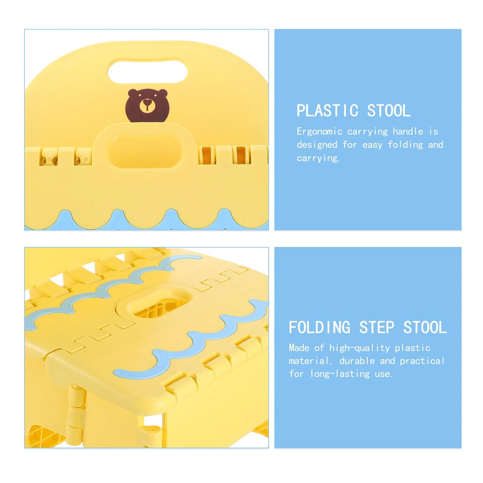 

Foldable Plastic Chair Portable Stool Resistant Wear Environmentally Friendly Smooth Open Close No Clamp Hands Space