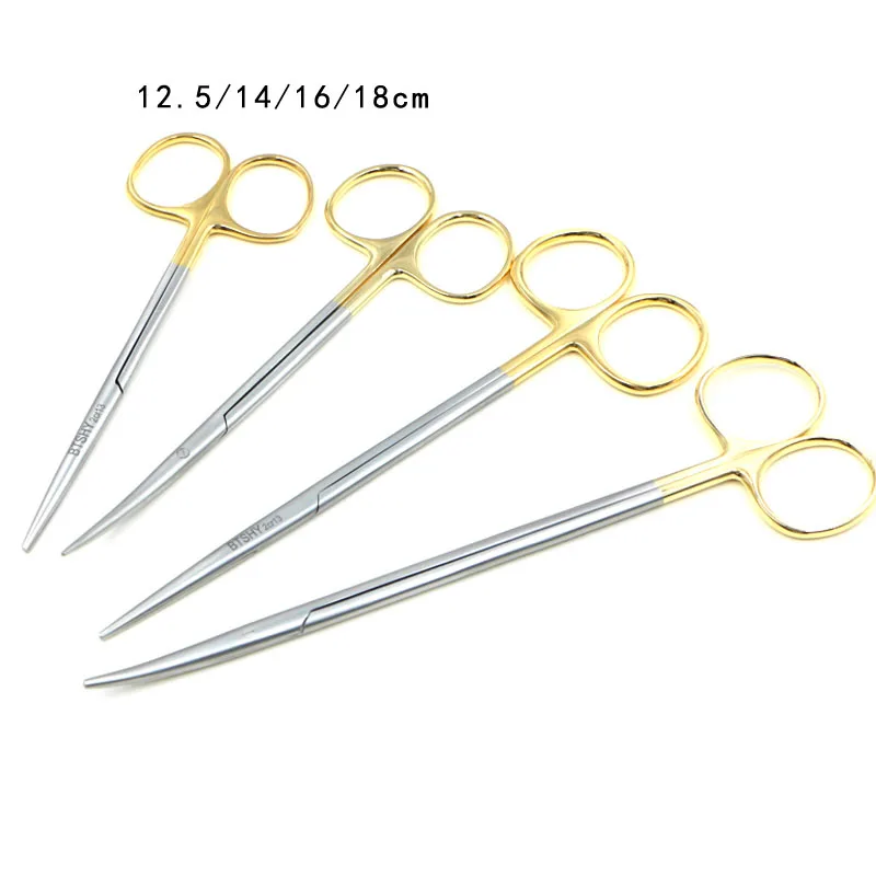 Round blunt scissors nasal stripping blunt scissors Line carving scissors Cosmetic straight elbow tissue scissors leather scisso