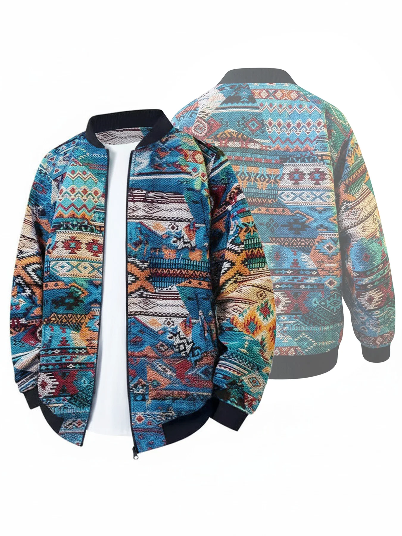 

Trendy New Men's Long-Sleeve Retro Ethnic Style Casual Niche Design Versatile Baseball Jacket