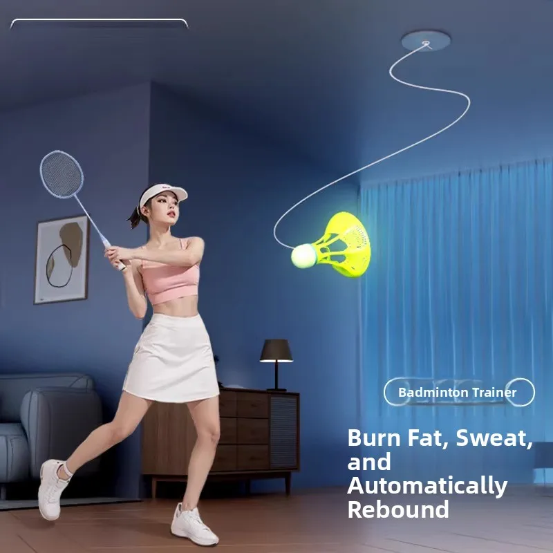 

Indoor Single Player Badminton Trainer Auatic Return Self-Plang Home Practice Tool for Children And Adults