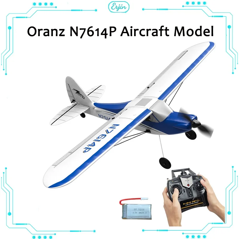 Olanz N7614p รีโมทคอนโทรลเครื่องบินสี่ช่องรีโมทคอนโทรลเทรนเนอร์เครื่องบินปีกคงที่รุ่นรีโมทคอนโทรลโฟมเครื่องบิน