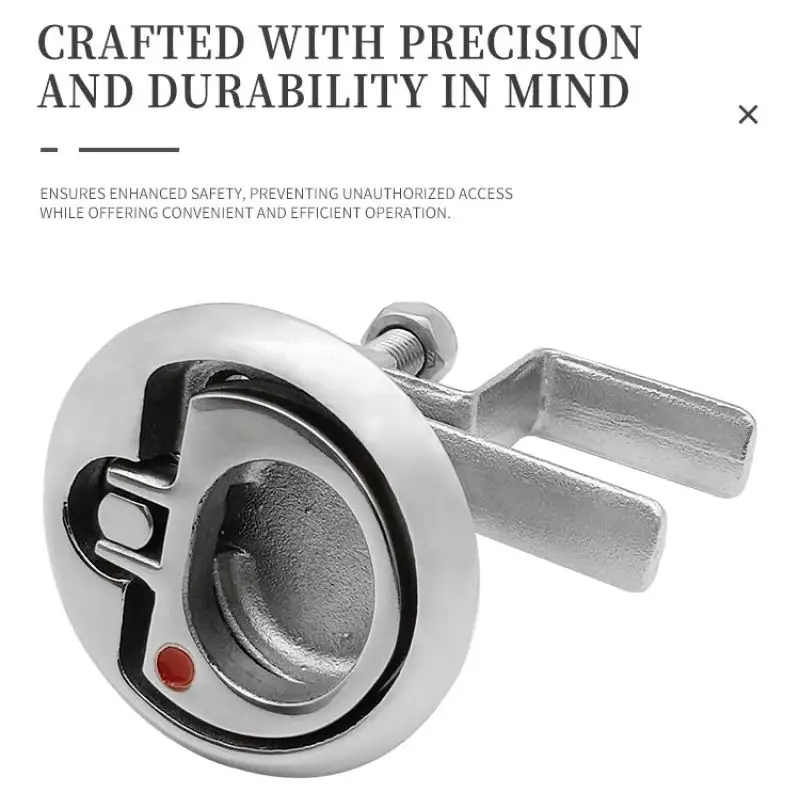 Marine Boat Handle Flush Mount 316 Stainless Steel Hatch Latch Turning Lock Hardware Accessory for Boats Yacht