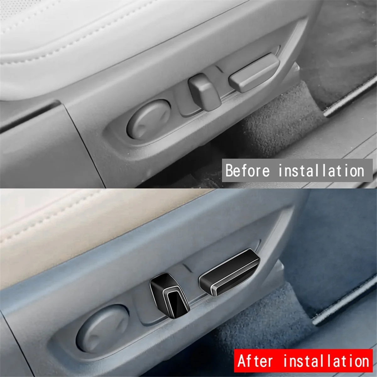 Für Mazda CX-60 2022 2023 rhd Haupt fahrers itz verstellung Knopf verkleidung Rahmen Innen verkleidung Zubehör glänzend schwarz