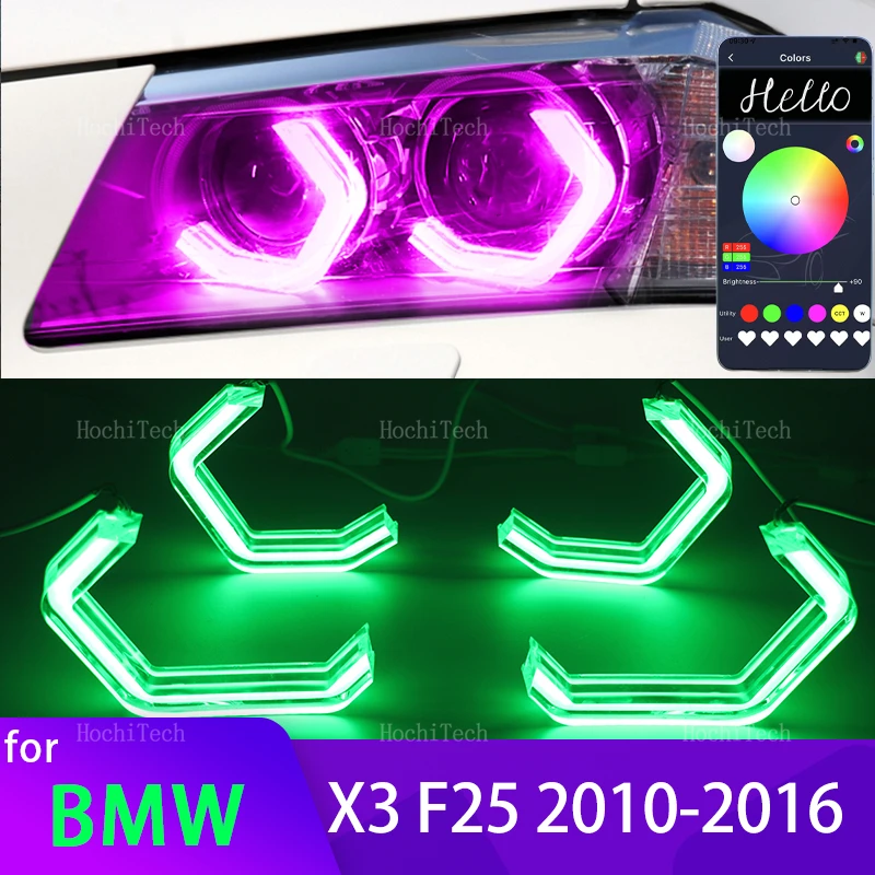 M4 style RGB Multi-colored APP control LED Angel Eyes for BMW X3 F25 2010-2016 xDrive25i xDrive30i xDrive18d xDrive20d 30d 35d