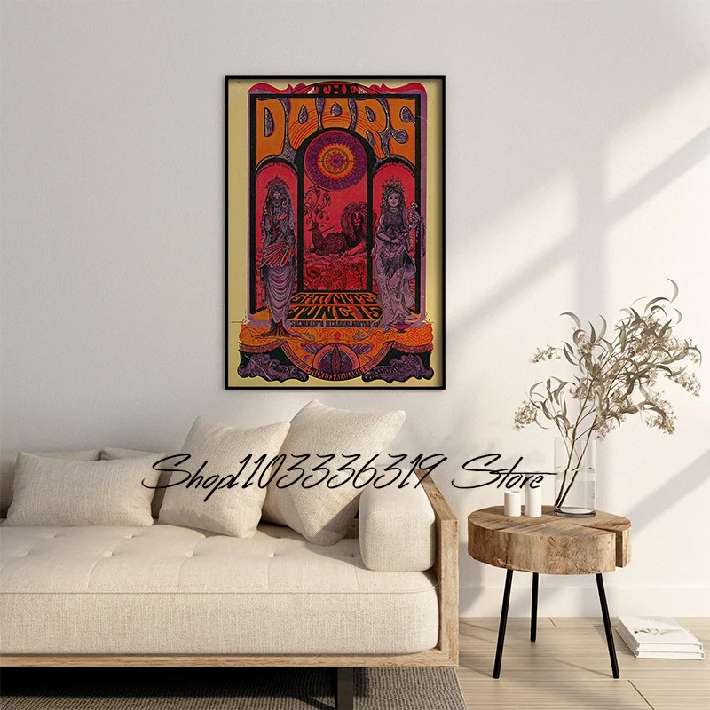 vintage Band The Very Best of The Doors with Jim Morrison  Art Poster Canvas Painting Wall Prints Picture for Room Home Decor