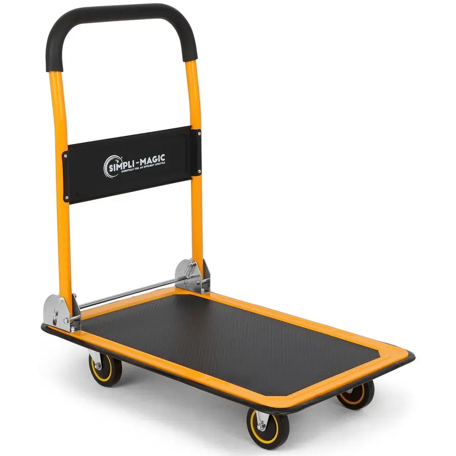 

Push Cart Dolly, 330 LBS Foldable Moving Platform Hand Truck Easy Storage, 360 Degree Swivel Wheels Flat Bed Cart
