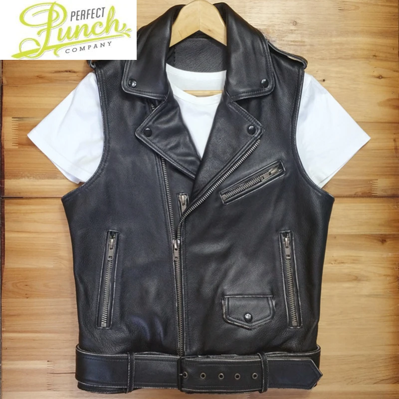 

2023 Men New Genuine Leather Cowhide Jacket Leather Vest Men's Coats Casual Motorcycle Vests Male Leather Jacket Chaquetas Lq468