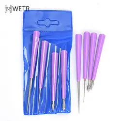 4pcs Jewelry Making Diamond Pearl Glass Bead Reamer Burr Beading Hole Enlarger Tool Purple Woodworking Hand Craft Tool Set