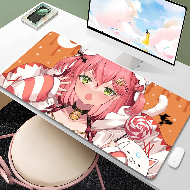 Mouse Pad Laptop Kawaii Gamer Desktop Mouse Mat PC Anime Girl Keyboard Pad XXL Hololive Sakura Miko Table Mat HD Print Mousepad