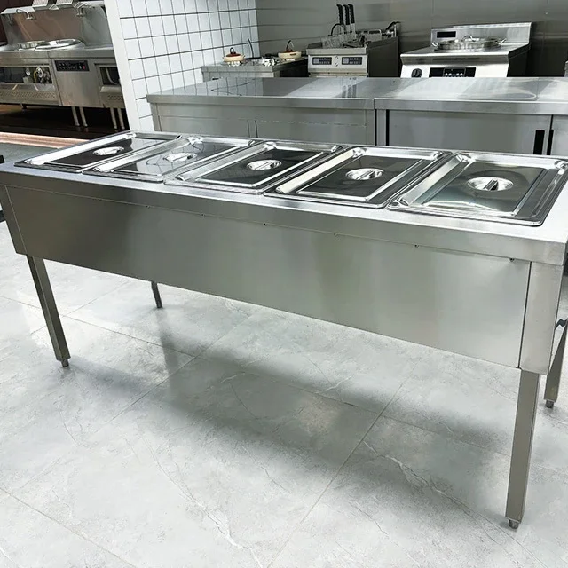 Premium Restaurant Electric Bain & Marie Counter Stainless Steel Food Warmer Catering Equipment