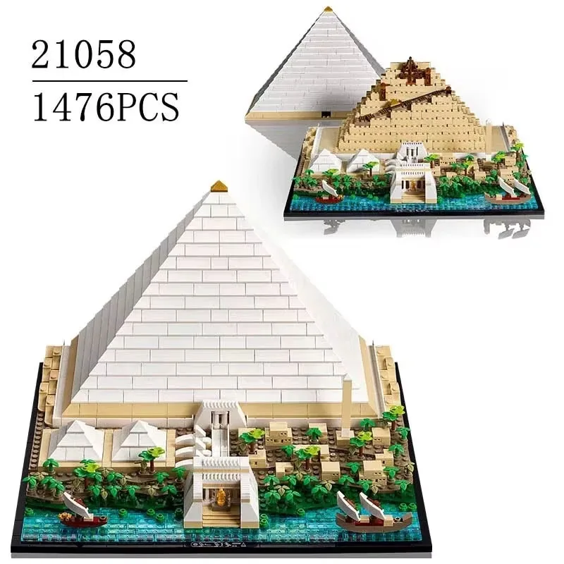 

476PCS Compatible 21058 The Great Pyramid of Giza Model Building Block Set Assembled Bricks Kid Toys Brithday Gift
