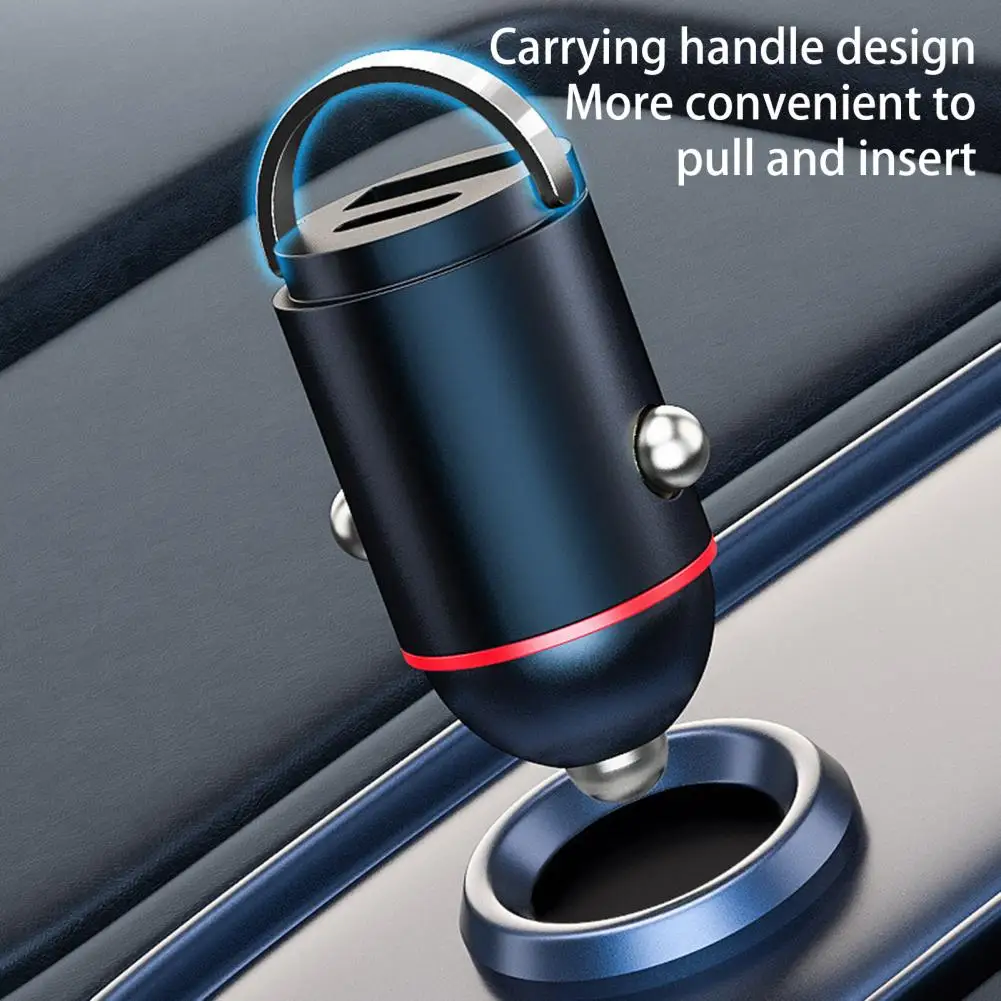 Car Charger 1 Set Practical DC 12V-24V Hidden Type Dual Ports Car Charging Adapter Vehicle Supplies