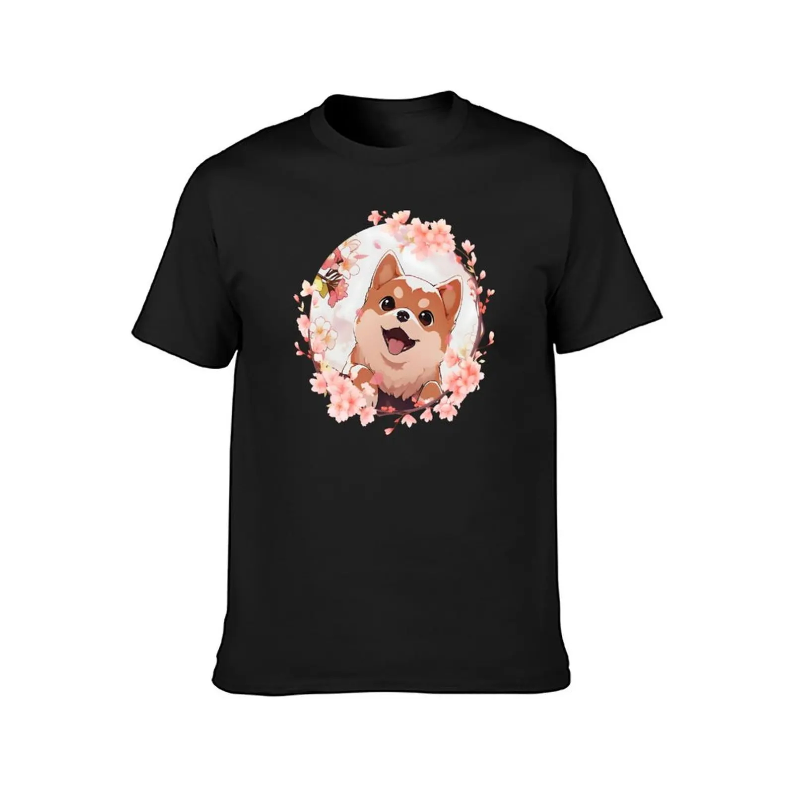 Anime Cherry Blossom Shiba Inu Puppy T-Shirt for a boy anime sweat shirts, men