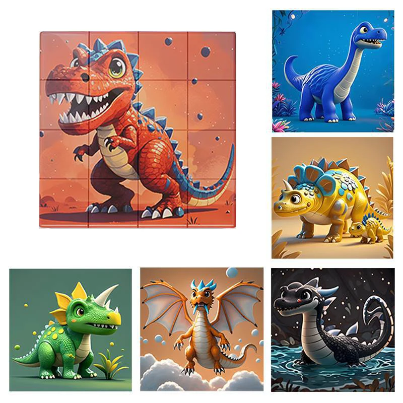 Blocs de puzzle magnétiques 3D pour enfants-dinosaures de dessin animé, voitures, animaux, blocs de construction magnétiques DIY, jouets pour enfants et adultes
