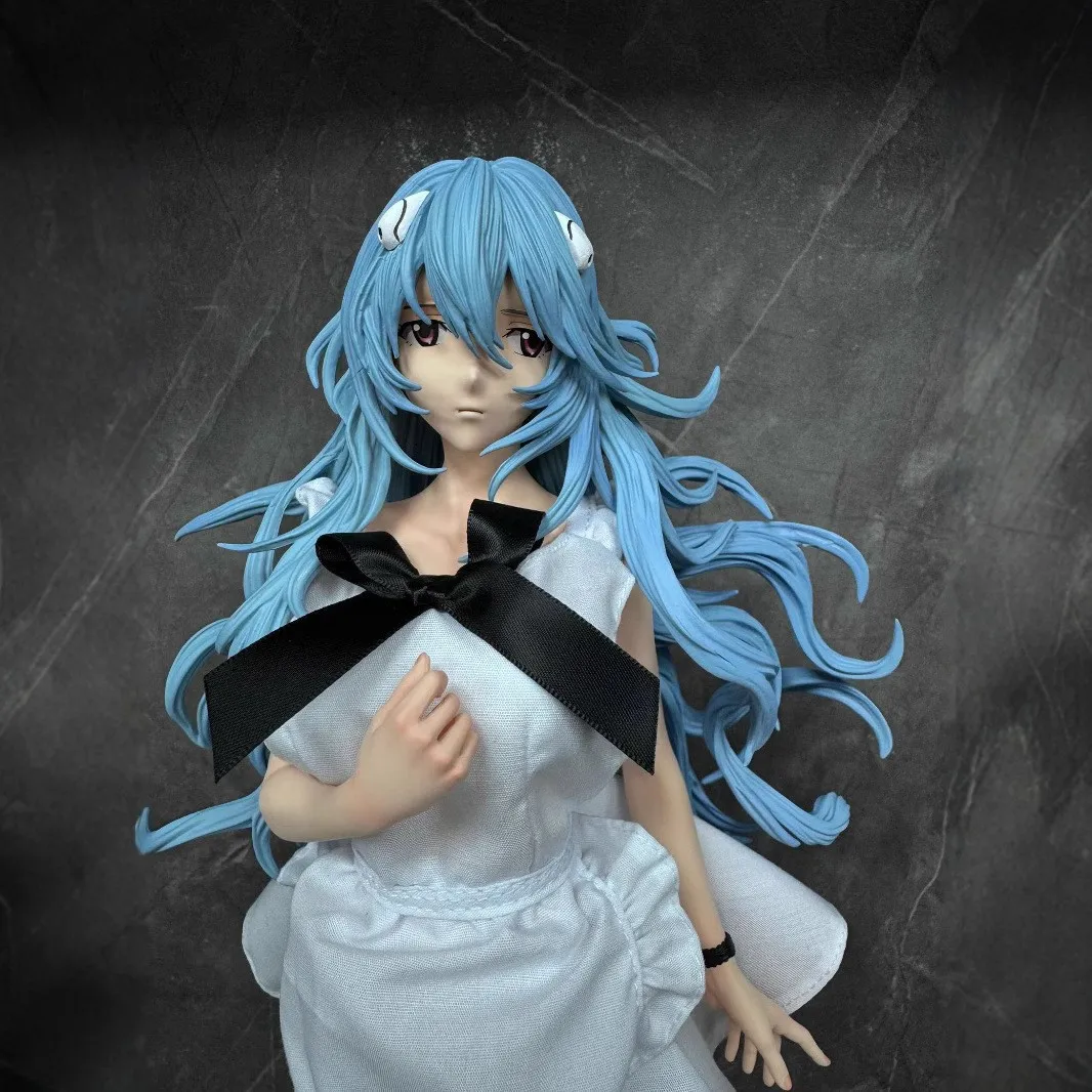 

45CM Anime NEON GENESIS EVANGELION EVA Ayanami Rei maid Changing clothes and faces Action Figure PVC Model Toys doll Gifts