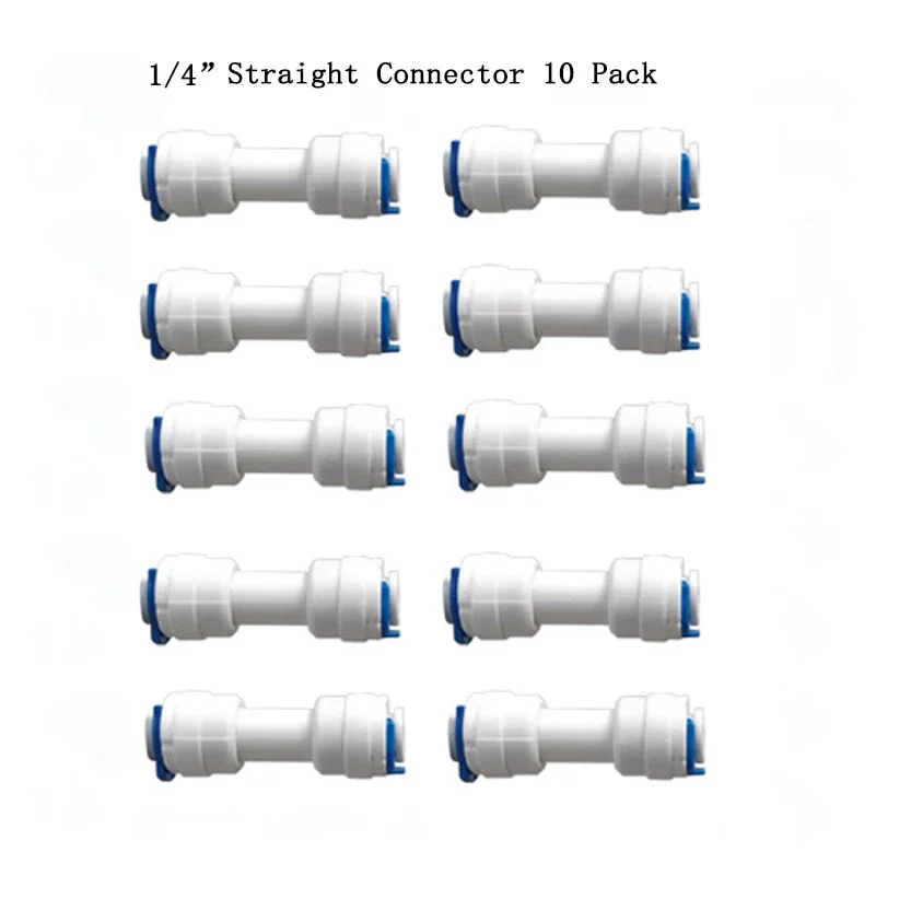 1/4" 3/8" buitendiameter Quick Connect Push In RO Waterbuis Recht T-stuk Elleboog Kogelkraan Fittings Kit 10. 25 PACK