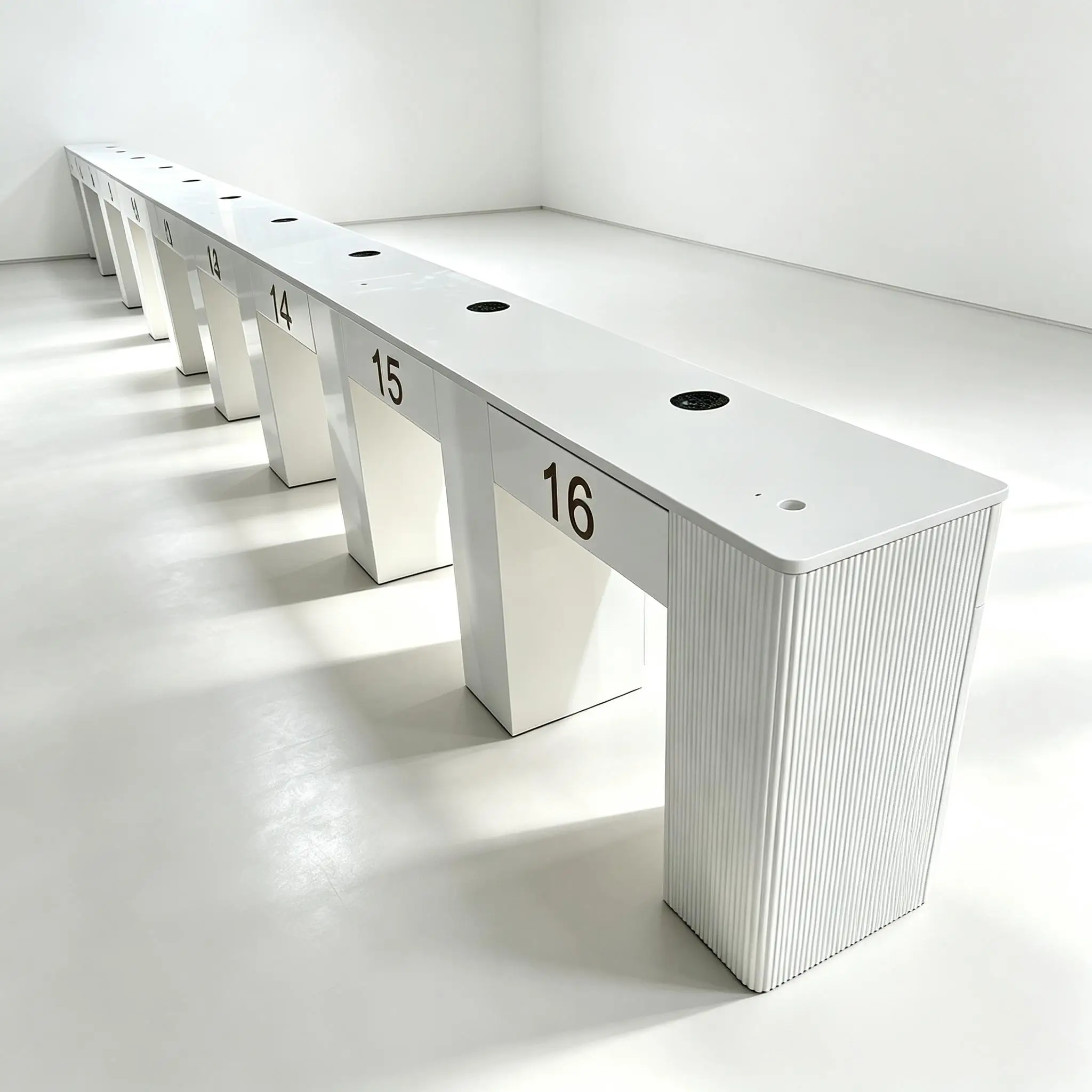 Custom Modern Manicure Table Nail Salon Furniture Nail Tech Table Nail Station Desk With Storage Drawers For Beauty Salon