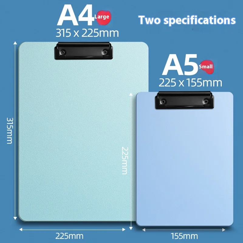 Scheda dati A5 Clip Lavagna Cartella da ufficio Schizzo Blocco da disegno Studente Esame Graffetta Apprendimento Cancelleria Studente