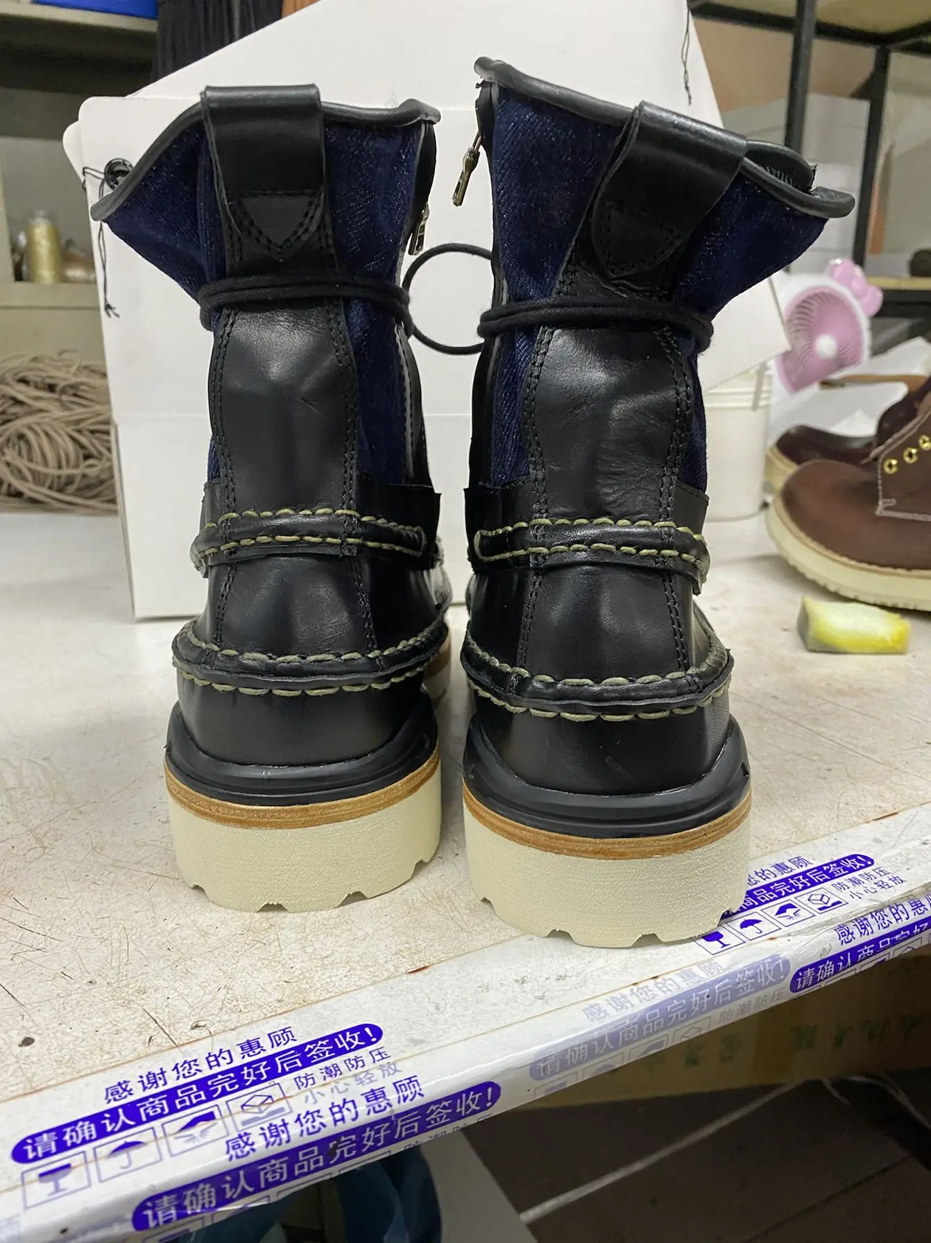 Visvim RIZZLY BOOTS-FOLK Tooling Goodyear shoes, denim - Image 2