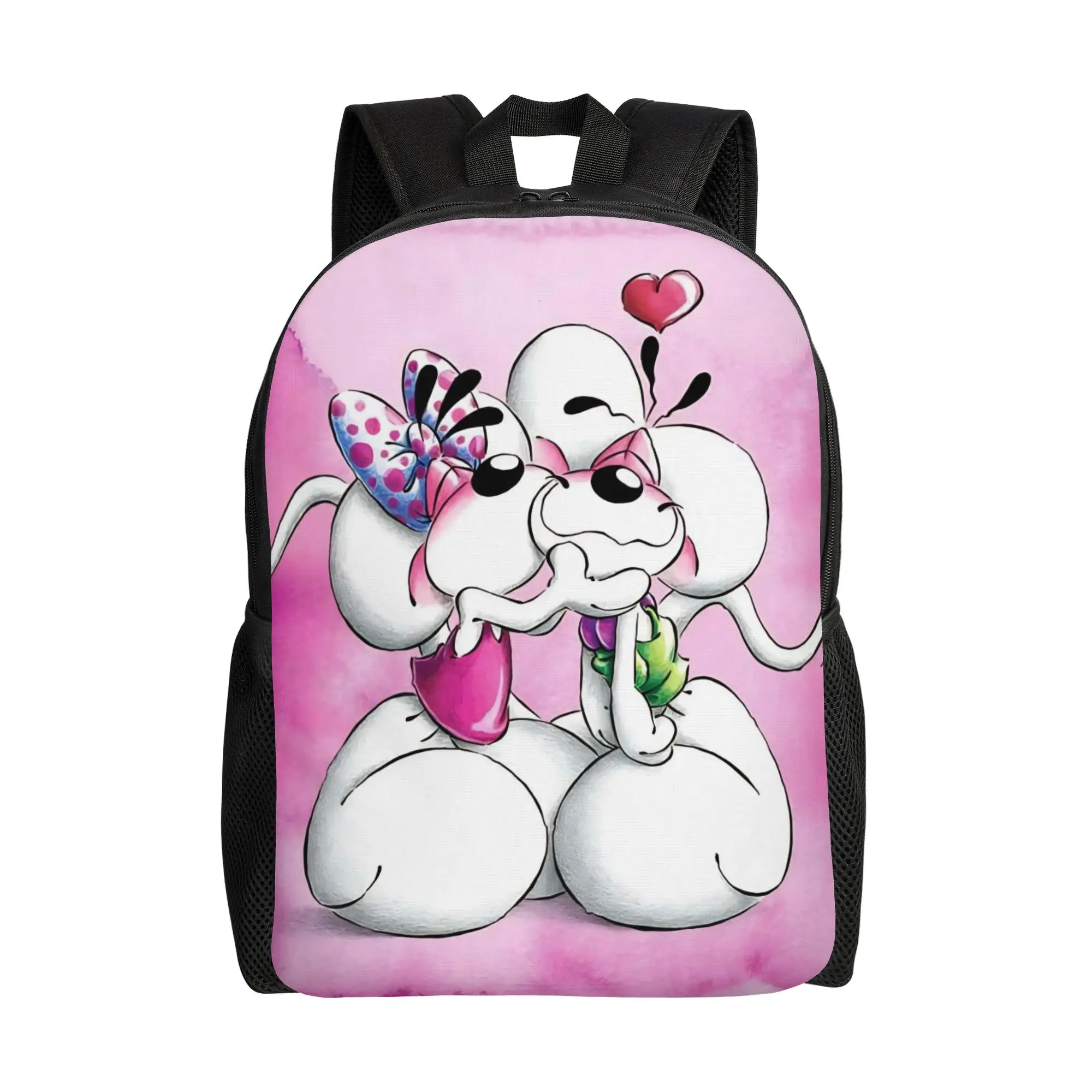 Cartoon D-Diddl Teenager-Rucksack, Outdoor-Rucksack für Studenten, Wandern, Reisen, Tagesrucksack für Männer und Frauen, College-Leinentaschen