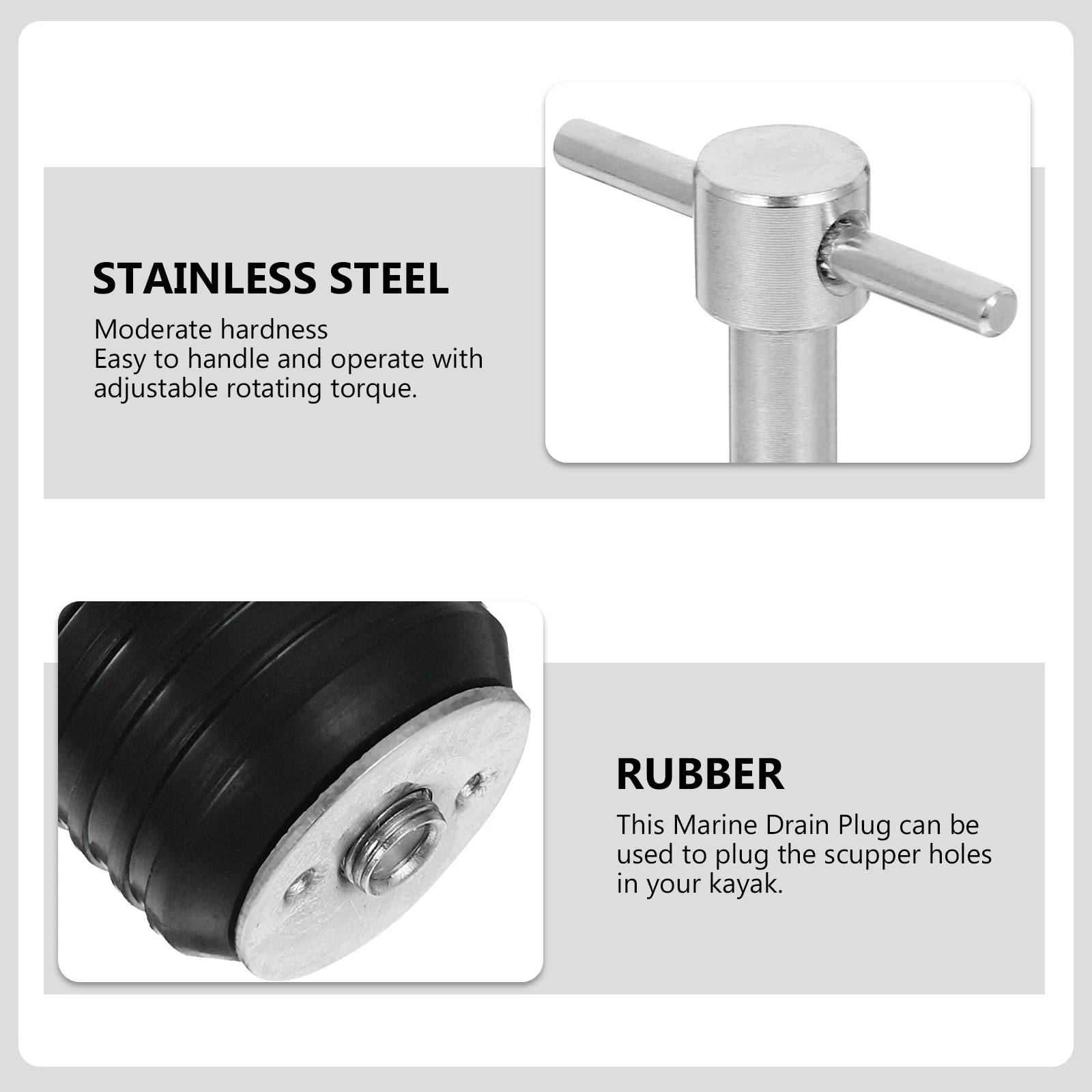 

Boat Drain Plug Small Kayak Strong Scupper Stopper Marine Replacement Drain Hole Plug Scupper Plugs Plugs for Draining