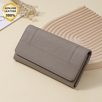 Fashion Large Capacity Women's Credit Card Holder Wallets Genuine Leather Women RFID Blocking Long wallet