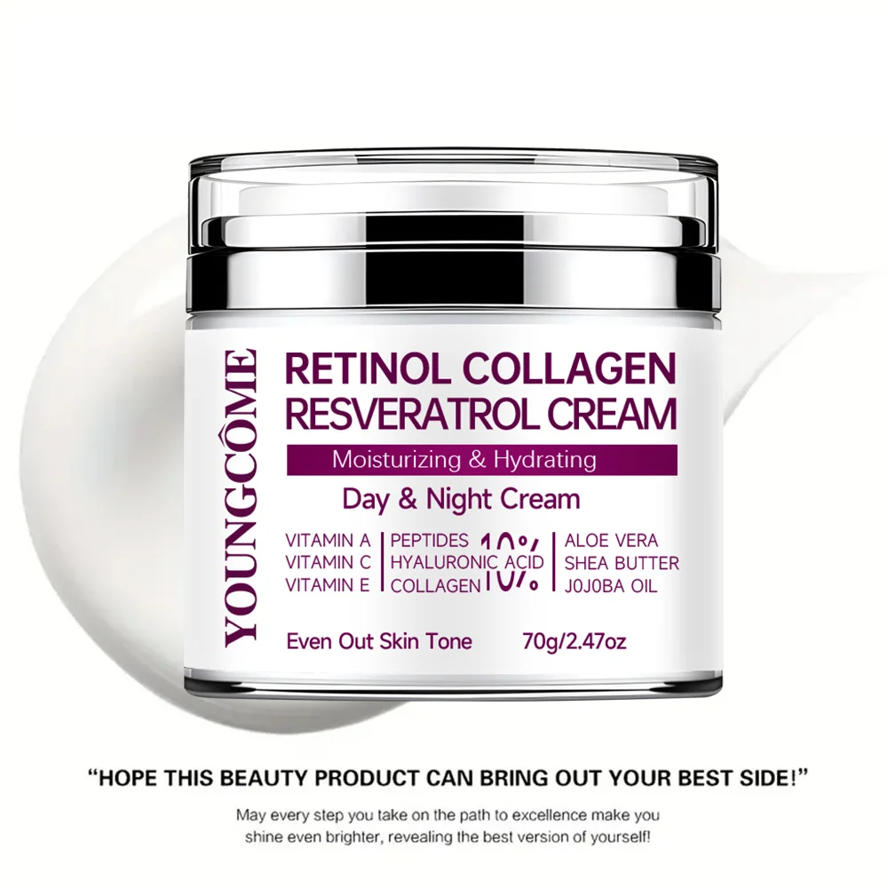 Retinol Collagen Resveratrol Face Cream Moisturisering Facial Anti aging Skin Care Repair Fade Fine Line Whitening Skin view 3