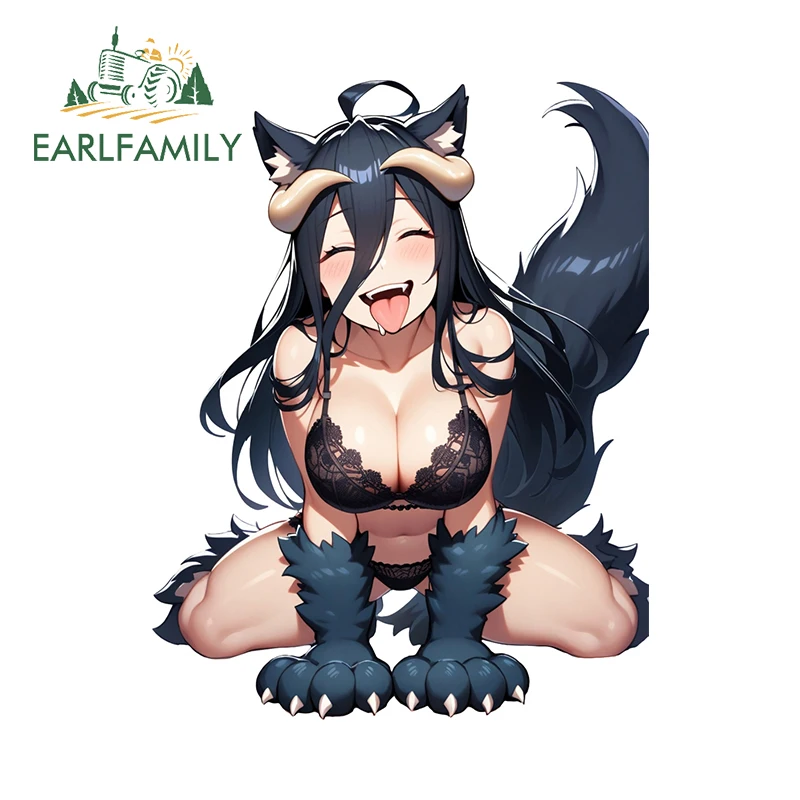 

EARLFAMILY Wolf Girl Aldebo Sexy Breast Car Sticker NSFW bikini Loli Attractive Trunk Decal Fashion Sunscreen Racing Accessories